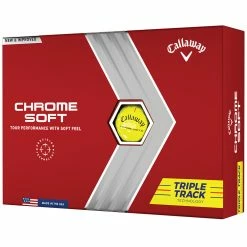 Callaway Chrome Soft Triple Track Golf Balls - Yellow - 12 Pack -Golf Clubs Shop chrome soft triple track yellow 1