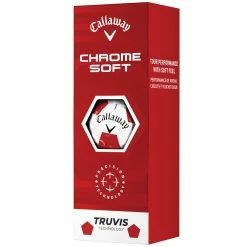 Callaway Chrome Soft Truvis Golf Balls - Red - Double Dozen -Golf Clubs Shop chrome soft truvis white red 5 1