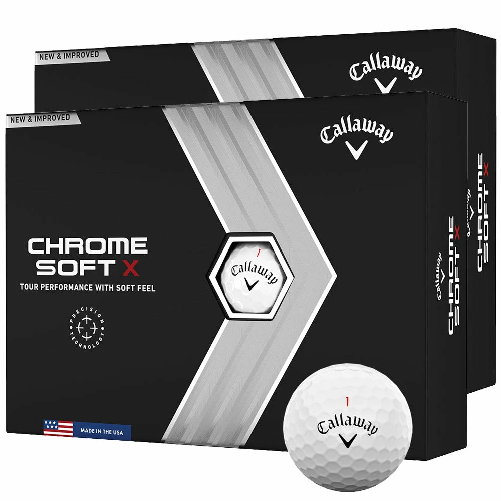 Callaway Chrome Soft X Golf Balls - White - Double Dozen 3 Callaway Chrome Soft X Golf Balls - White - Double Dozen