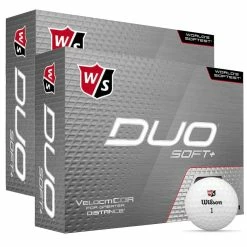 Wilson Staff DUO Soft+ Golf Balls - White - 12 Pack Double Dozen -Golf Clubs Shop duo soft double dozen hero 1