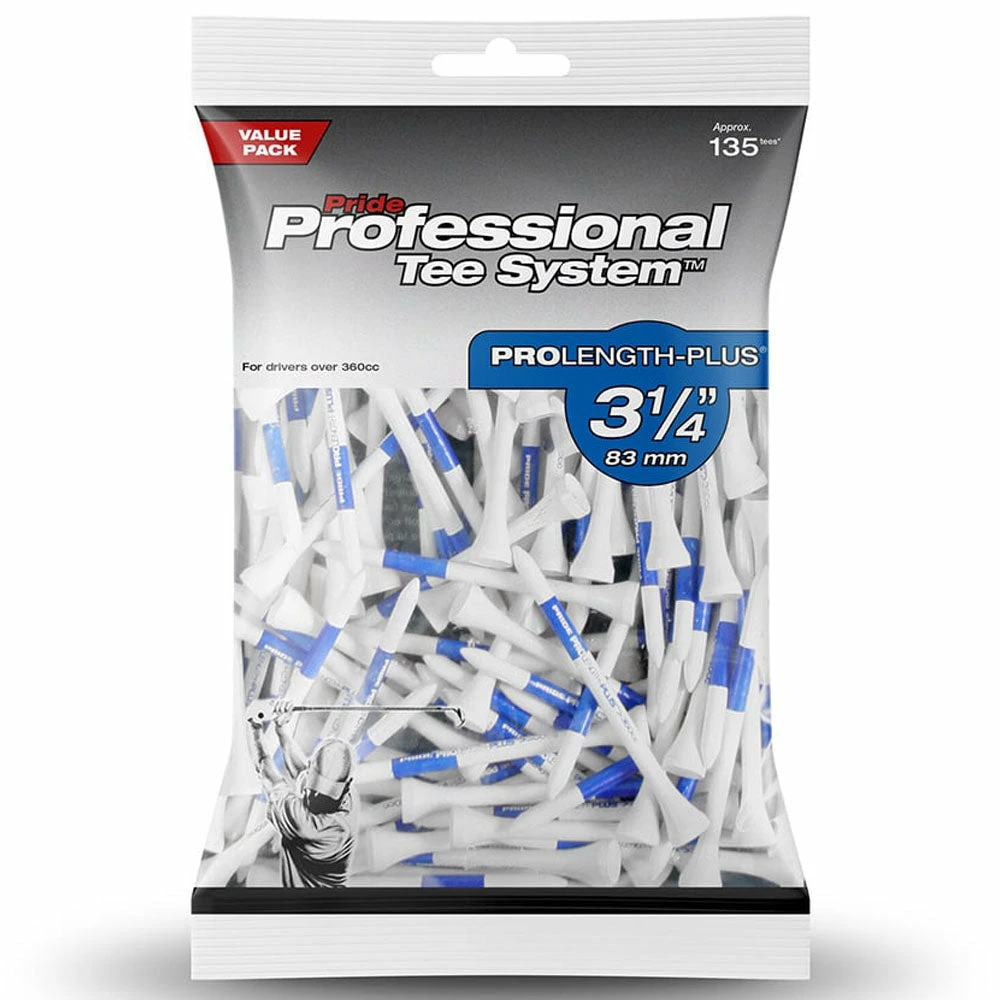 Golf Pride Pride PTS Pro Length Plus 3 1/4" Tees (Pack Of 135) - Blue 3 Golf Pride Pride PTS Pro Length Plus 3 1/4" Tees (Pack Of 135) - Blue