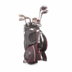 Golphin GFK 9-10 11 Piece Set Graphite Junior Left Hand Driver,5 Wood,5 Hybrid 5-SW Putter Plus Stand Bag Junior - Golphin -Golf Clubs Shop sh hc22201d