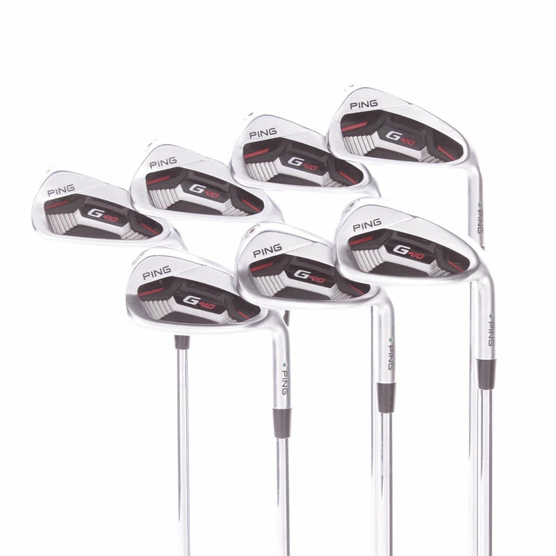 Ping G410 Steel Men's Right Hand Irons 4-PW Green Dot +1" Stiff - Ping AWT 3 Ping G410 Steel Men's Right Hand Irons 4-PW Green Dot +1" Stiff - Ping AWT