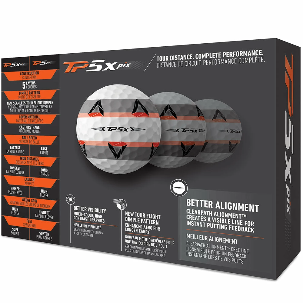 TaylorMade TP5x Pix 2.0 Golf Balls - White - 12 Pack 8 TaylorMade TP5x Pix 2.0 Golf Balls - White - 12 Pack - Image 6